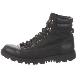 Gucci meguro trek combat boots, mens 7.5 womens 9
